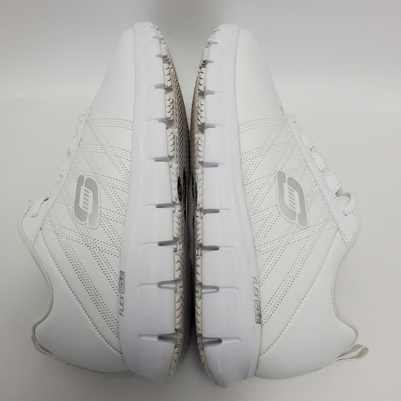 Skechers Flex Work Slip Resistant Memory Foam Eldred Dewey Athletic White Sz 8.5 - Picture 10 of 12
